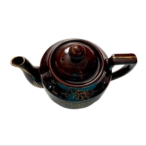Japan 1940’s Vintage Moriage Brown Teapot LARGE - Picture 7 of 11